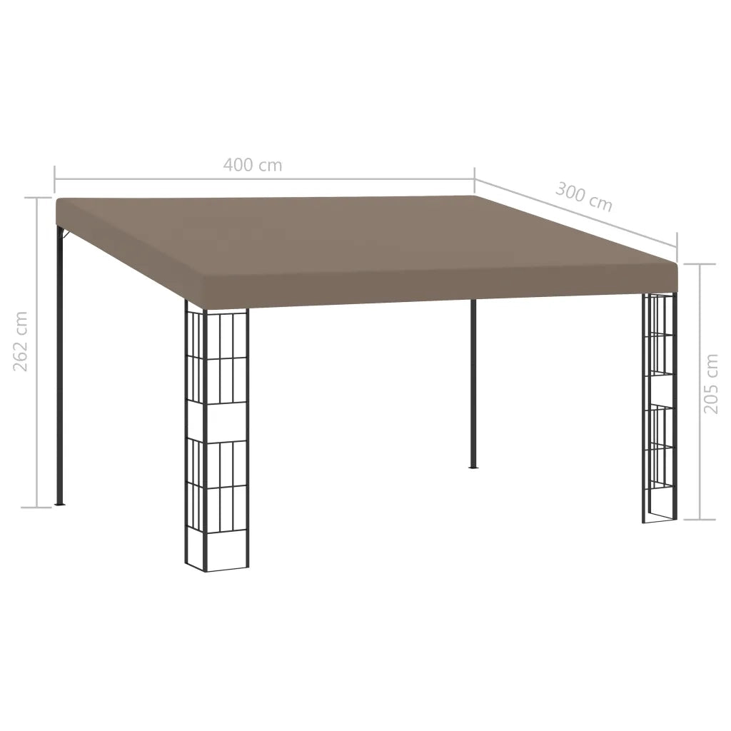 Gazebo a Parete 4x3 m Talpa in Tessuto 312261