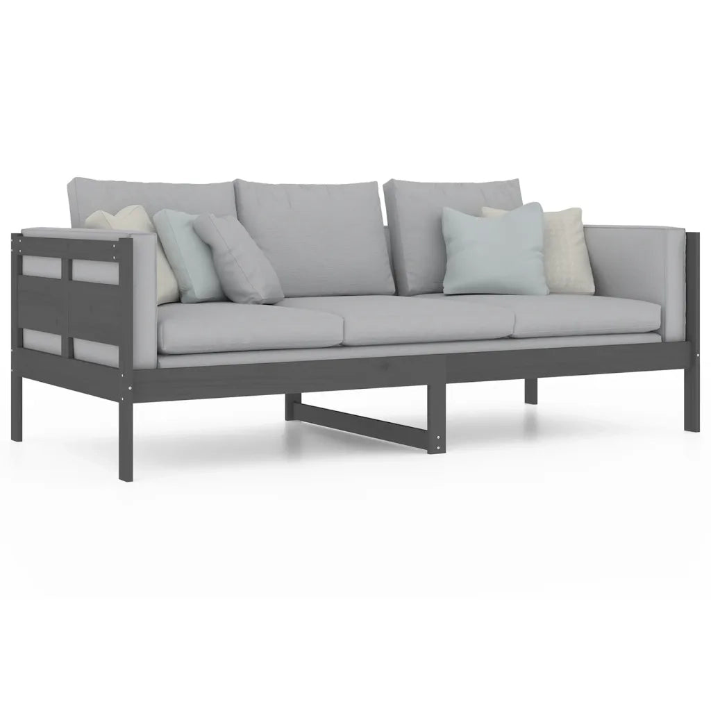 Dormeuse Grigia in Legno Massello di Pino 90x200 cm 820299