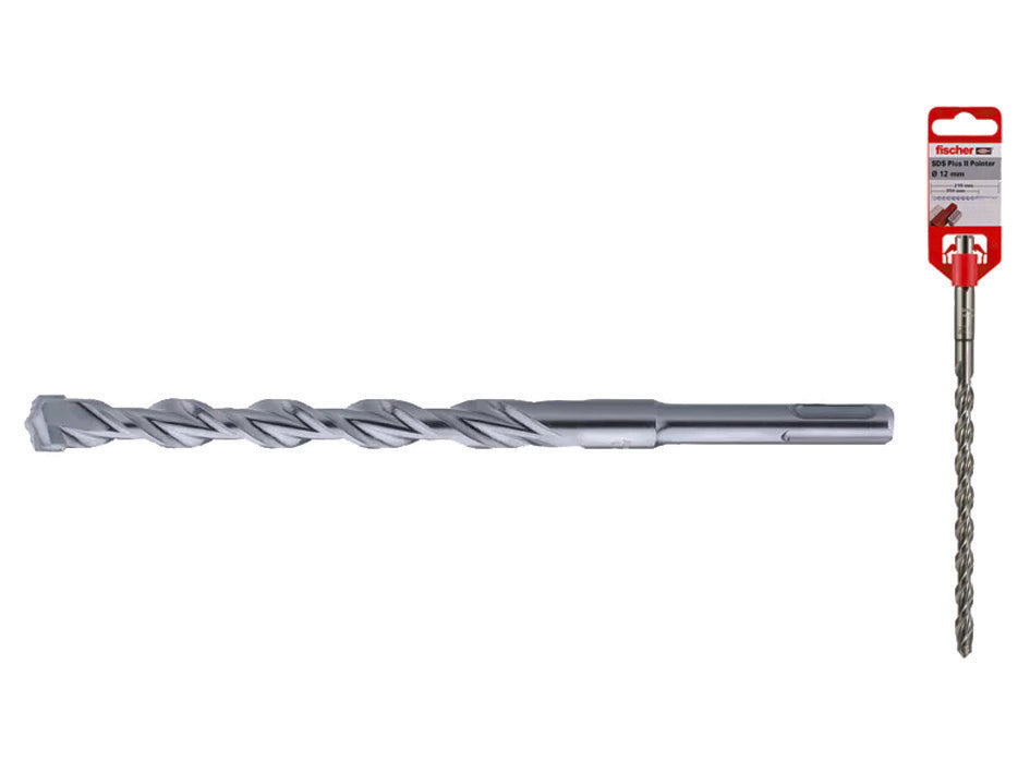 PUNTA SDS PLUS II PER MURATURA E CALCESTRUZZO- - ø 10x210 - 5 pezzi FISCHER
