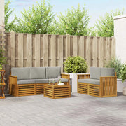 Set divani con cuscino 6 pcs Grigio Naturale e Chiaro