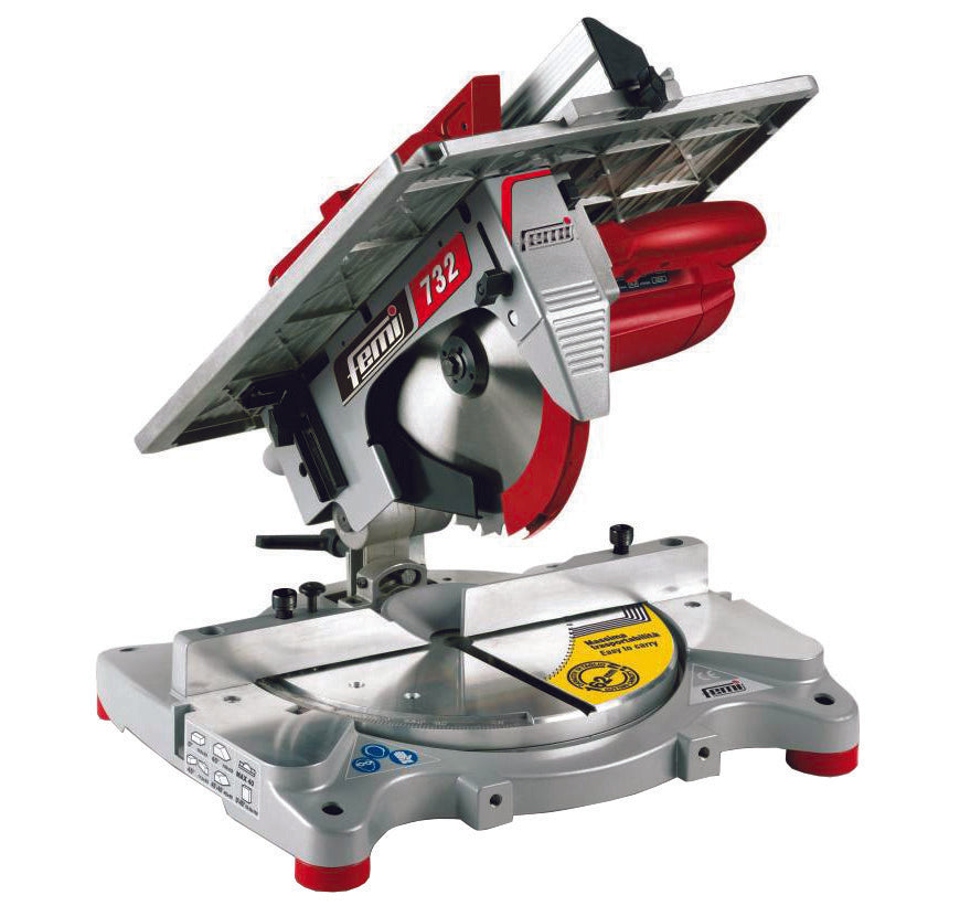 TRONCATRICE LEGNO CON PIANO SUPERIORE LAMA Ø MM.254 1550W (732)    FEMI