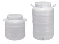 FUSTO A BOCCA LARGHISSIMA IN POLIETILENE PER ALIMENTI  lt.50  bocca ø cm.25  misure ø cm.37x62h.