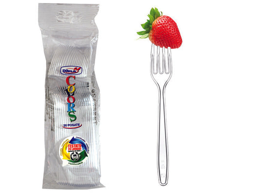 FORCHETTE TRASPARENTI PZ.20 - 30 confezione DOPLA