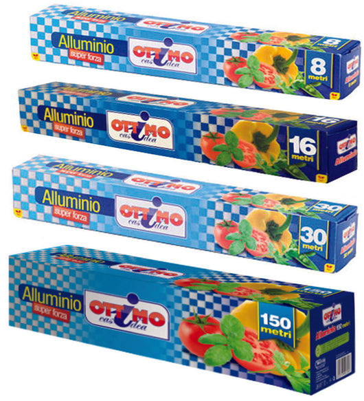 ALLUMINIO IN ROTOLO- - mt.150, larghezza mm.290 - 9 pezzi OTTIMO