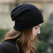 Cappello slouchy in lana per uomo e donna, caldo cappello invernale, comodo, flessibile, morbido, adatto per l'inverno, l'autunno e la primavera - nero - M