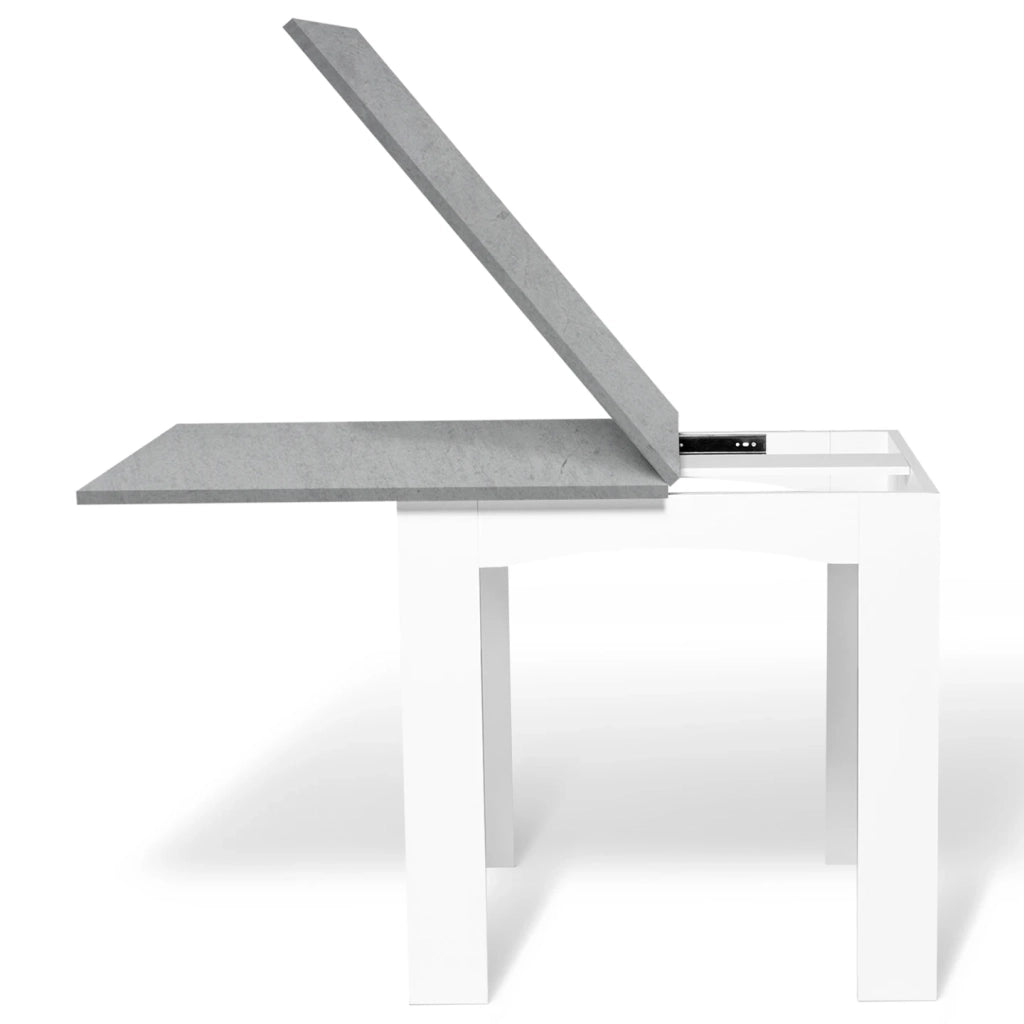 IDMarket - Tavolo da pranzo allungabile DONA per 4-8 persone con piano effetto cemento cerato 80-160cm