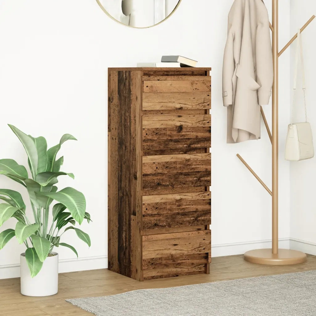 Credenza con Cassetti Legno Antico 37,5x35x99 cm in Truciolato 861767