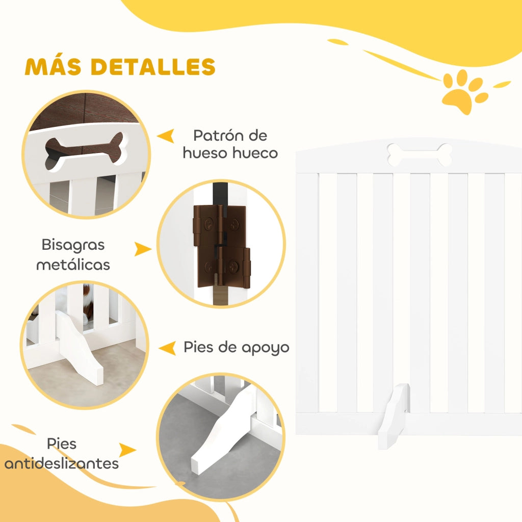 Cancello per Cani Pieghevole ¨C Zephmum ¨C Bianco 207,5 cm