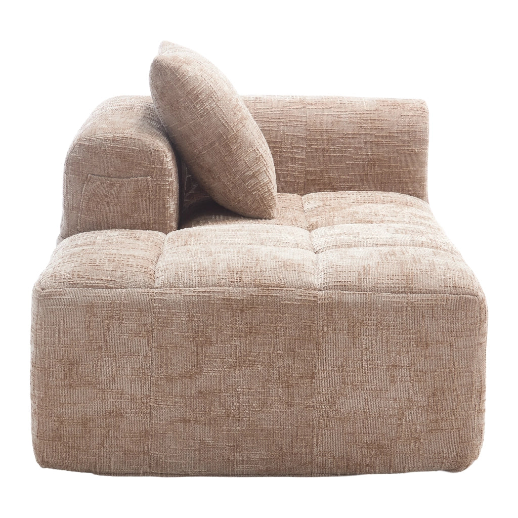 OKWISH Chaise Longue in Ciniglia, Seduta Imbottita con Cuscino e Tasche Laterali, Design Ergonomico, Cachi, 158 × 90 × 60 cm