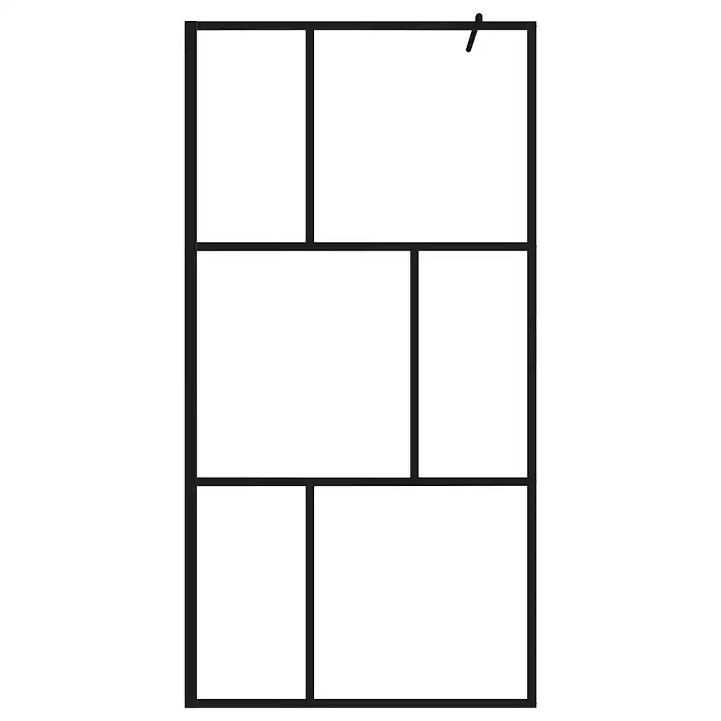 Parete per Doccia Walk-in in Vetro Temperato Nera 100x195 cm CFW7113519