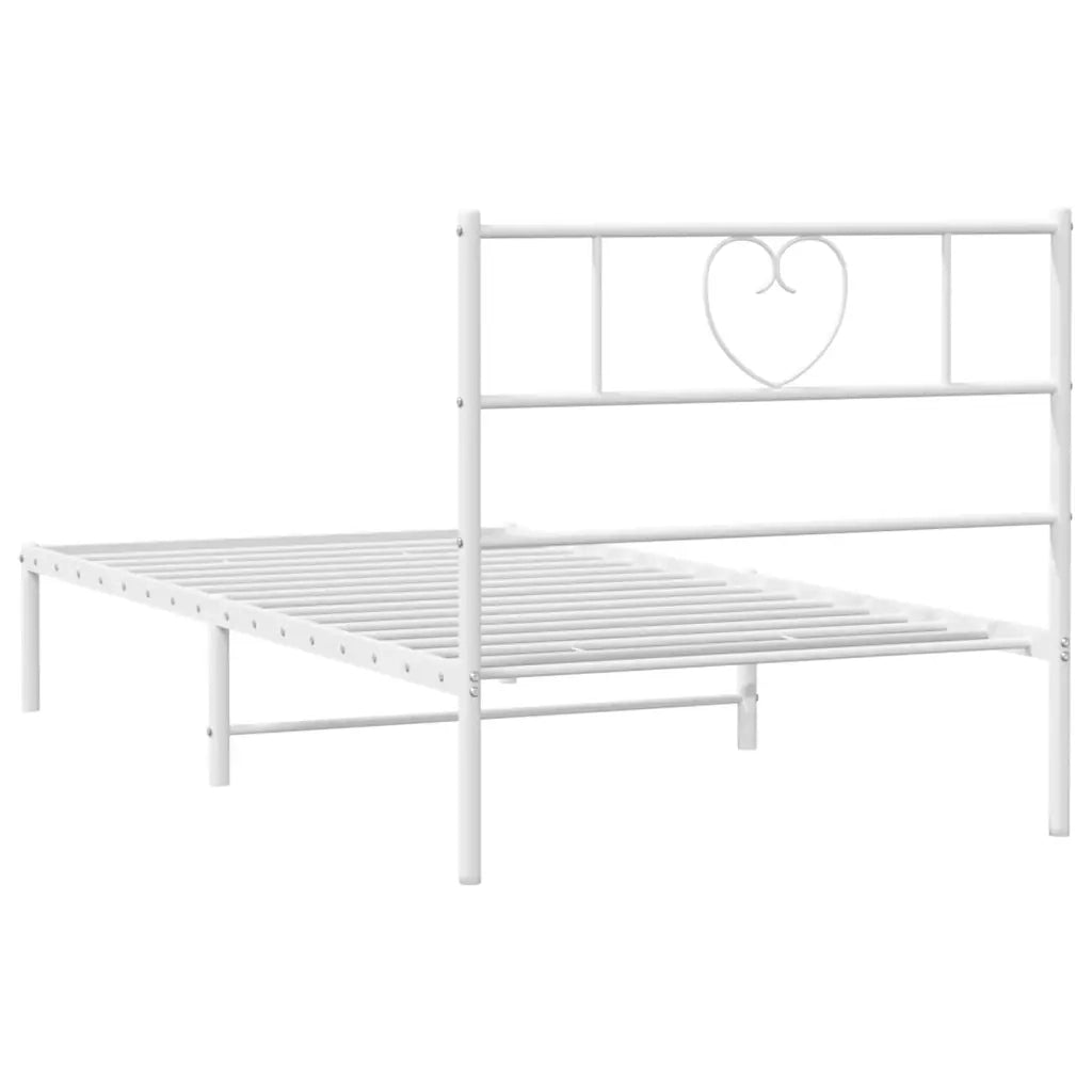 Giroletto con Testiera-Struttura Letto con testiera Metallo Bianco 80x200 cm 573820