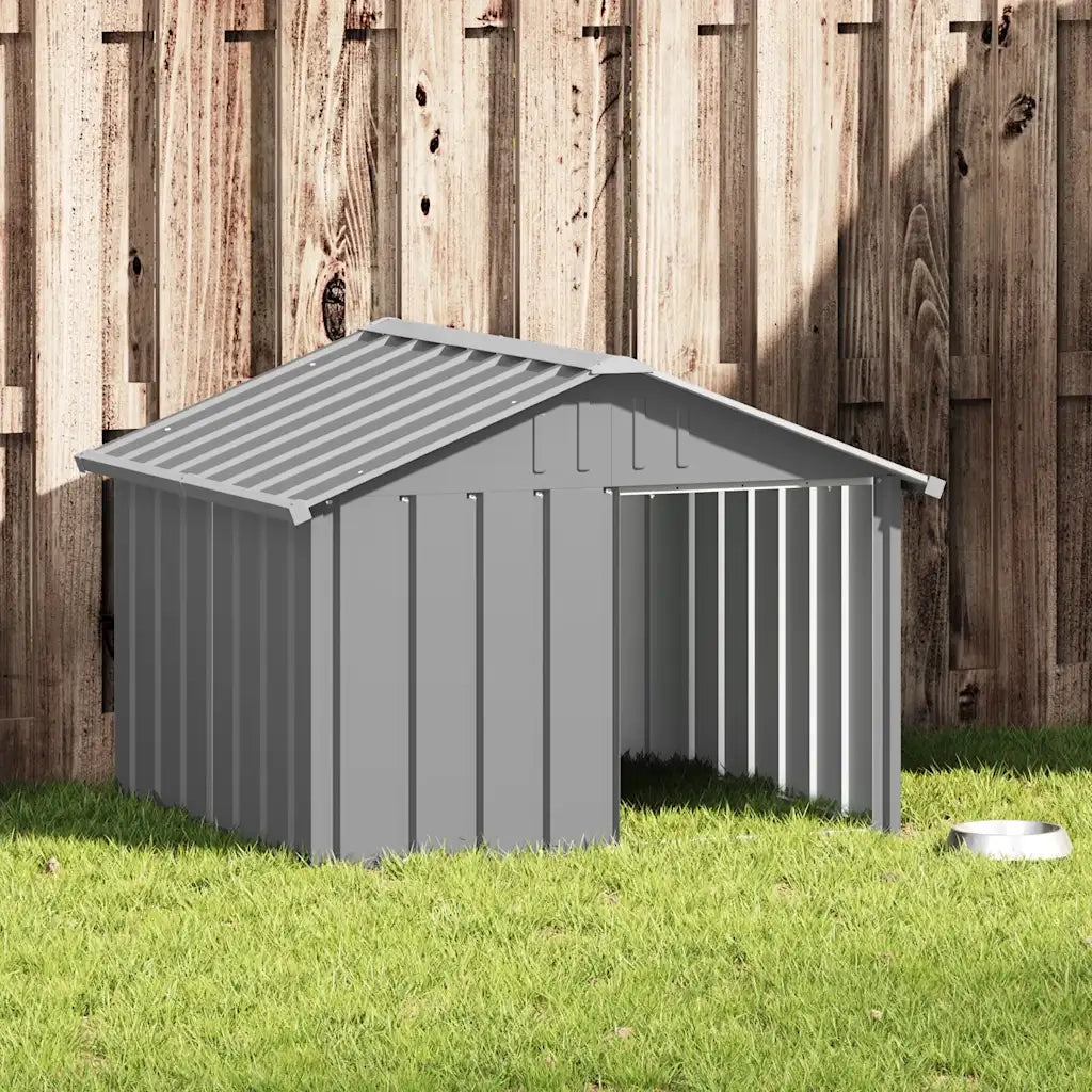 Casetta per Cani grigio 116,5x103x81,5 cm Acciaio Zincato