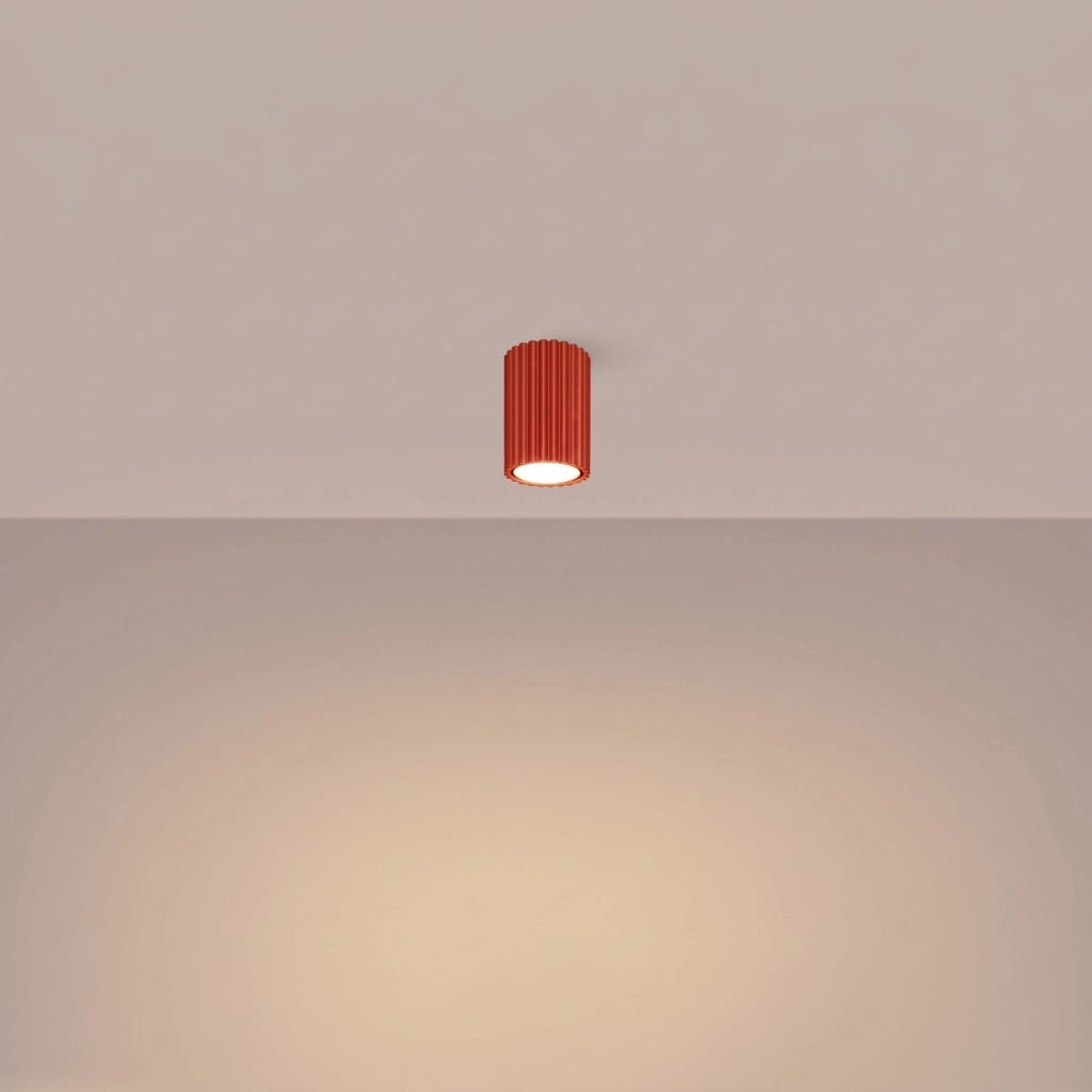 Plafoniera KARBON 10 rosso