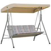 Divano da Giardino 3 Posti con Cuscini ¨C Zephmum ¨C Tessuto Grigio Scuro