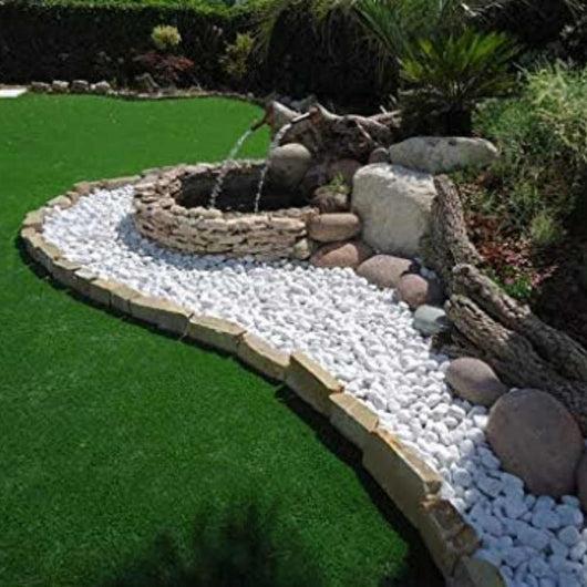 Ciottoli bianco valle d'itria pietre naturali decorativi giardini aiuole vasi *** misura 15/25, formato 25 kg, confez...