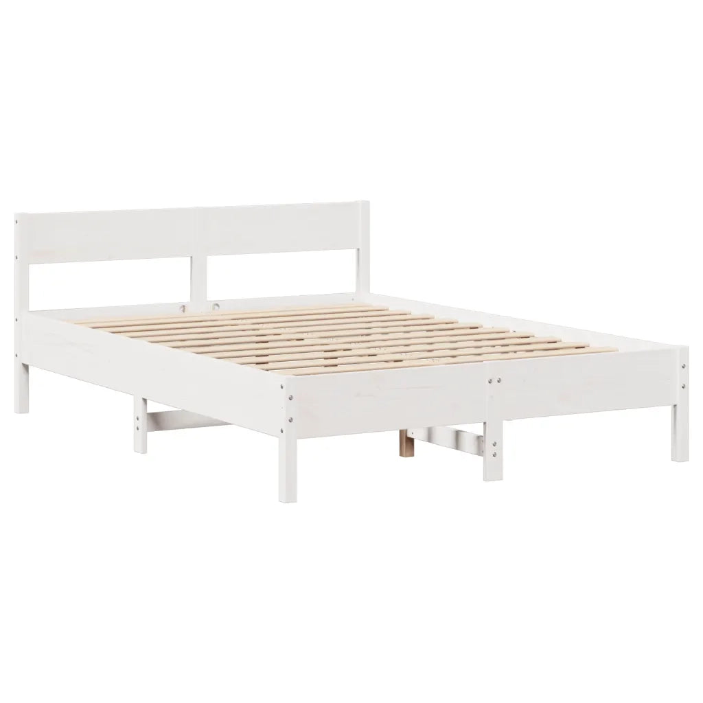 vidaXL Letto senza Materasso Bianco 140x200 cm Legno Massello di Pino