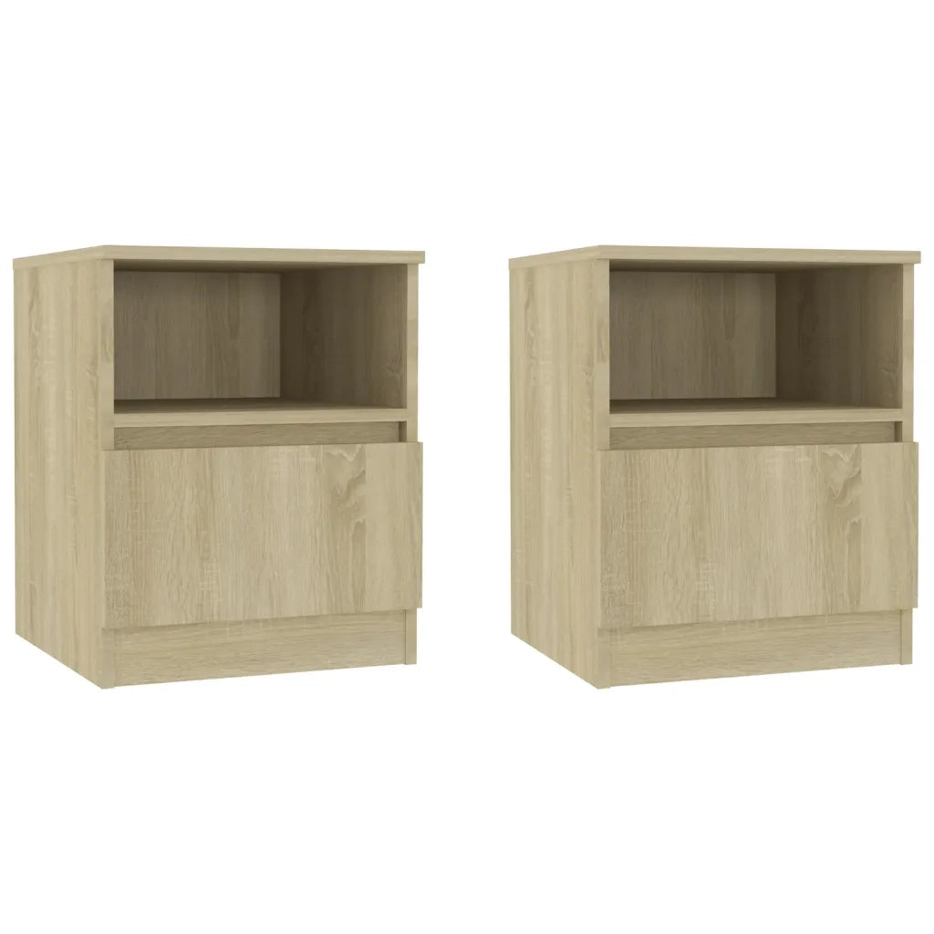 Comodini 2 pz-Set di 2 Tavolino da notte Rovere Sonoma 40x40x50 cm in Legno Multistrato 370270