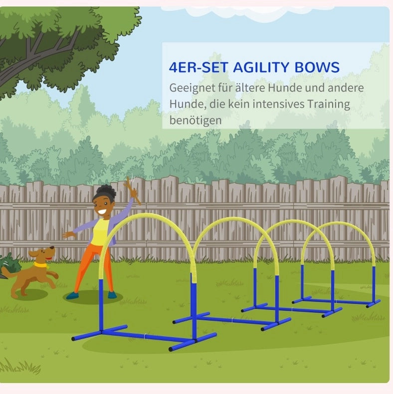 Set agility per cani con 4 archi e borsa da trasporto