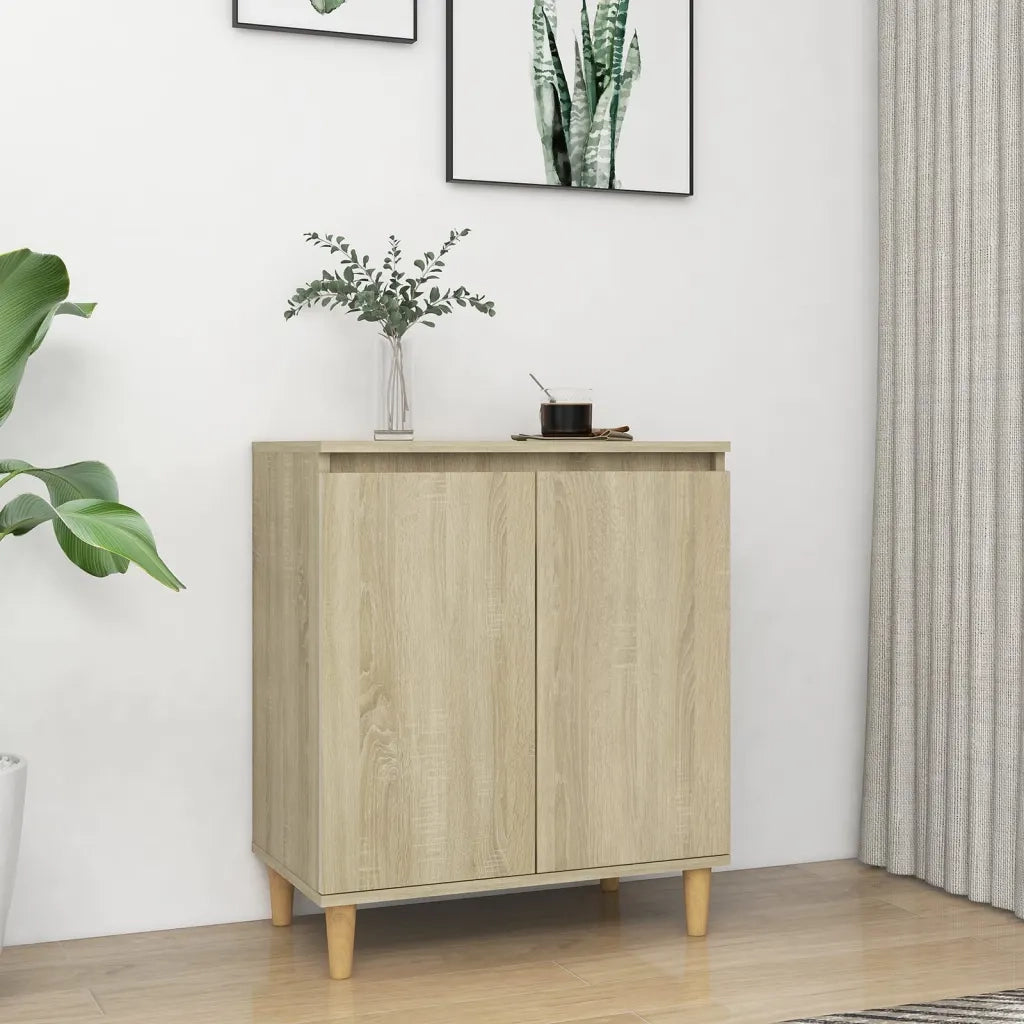 Credenza con Gambe Legno Massello Sonoma 60x35x70cm Multistrato 806070