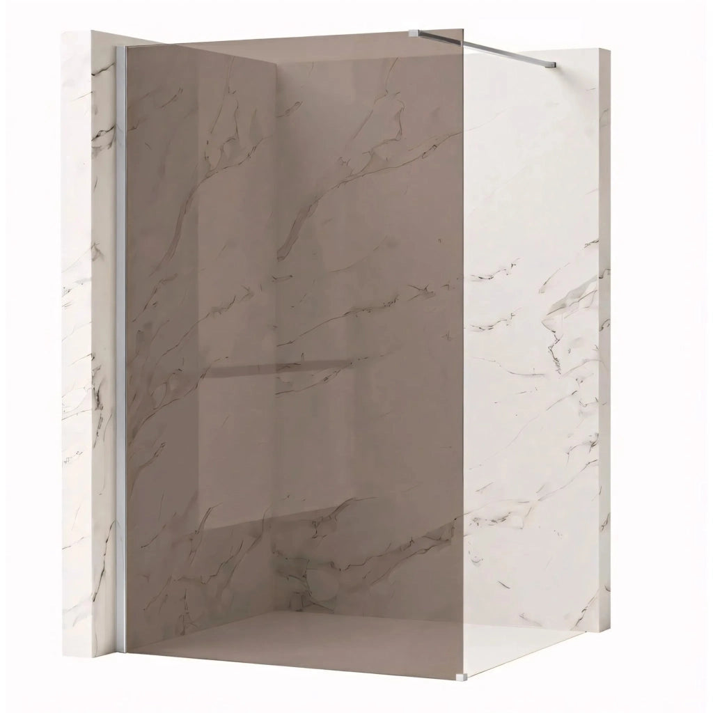 Parete Doccia Rea Flexi Brown / Chrome 140