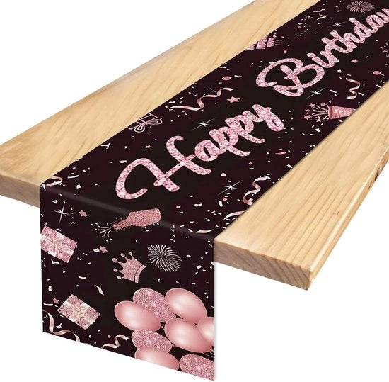 Tavolo da festa per compleanni, tavolo da festa rosso viola, tavolo da festa nero viola, tavolo da festa compleanno rosé oro, tavolo da festa compleanno, tavolo da festa per compleanni decorazione da festa, 180 x 35 cm