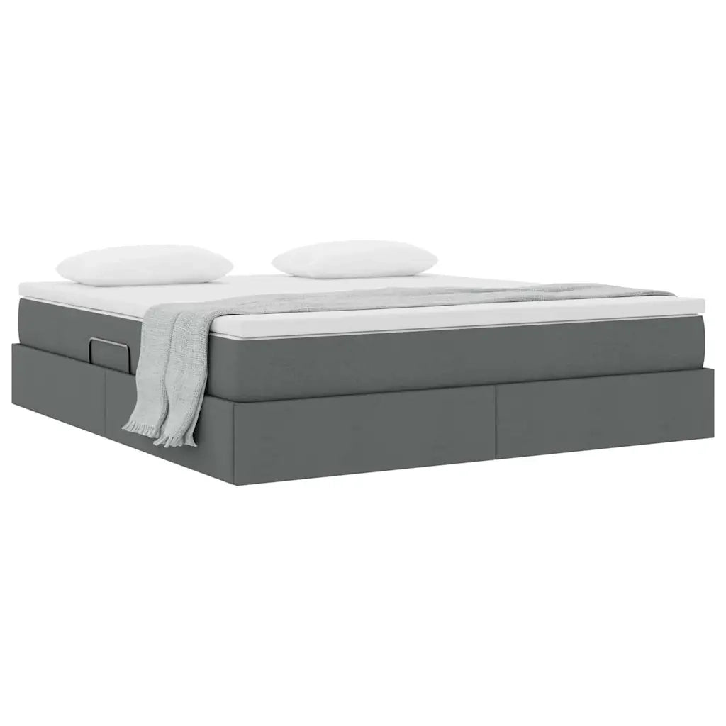 Letto con contenitore e materasso Grigio scuro 160 x 200 cm