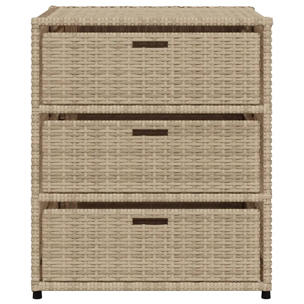 Armadietto Portaoggetti da Giardino Beige 55x59x69cm Polyrattan 365558