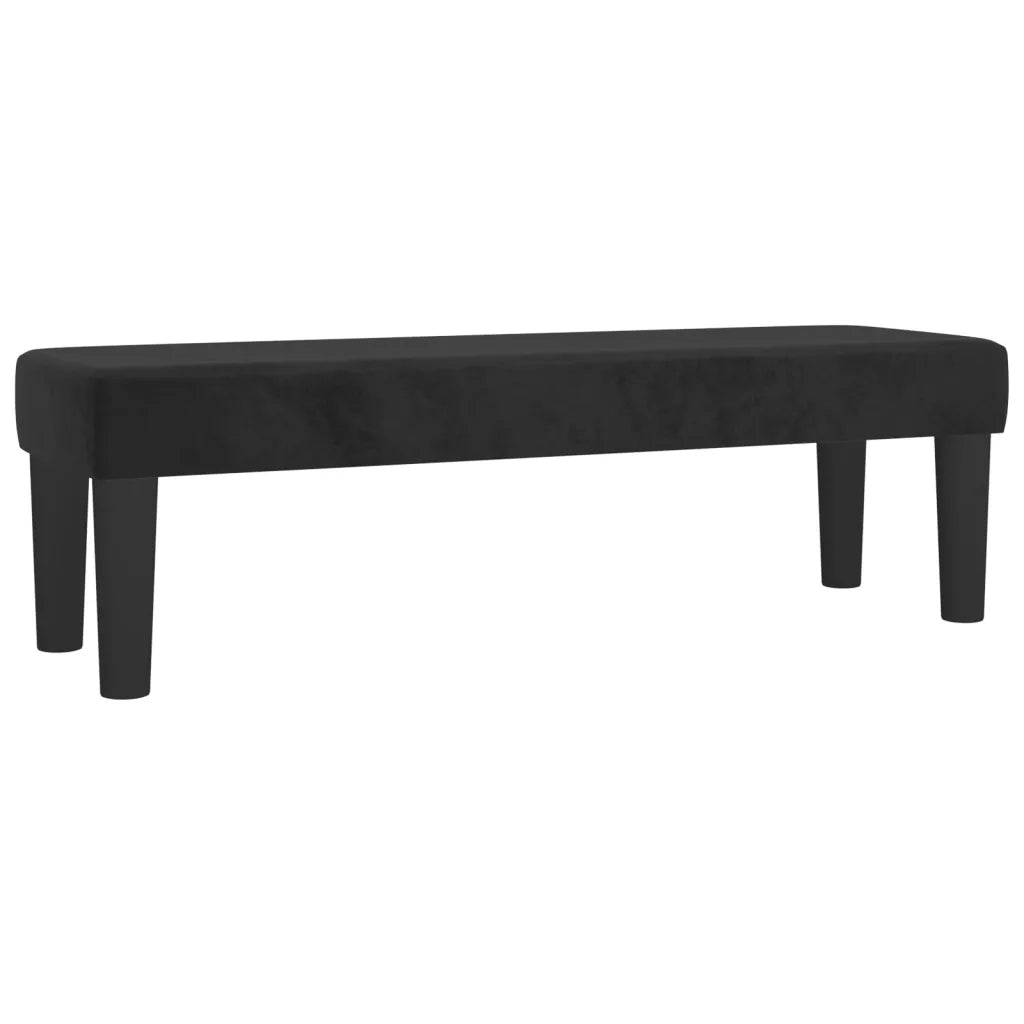 Panca-Sgabello Nera 100x30x30 cm in Velluto