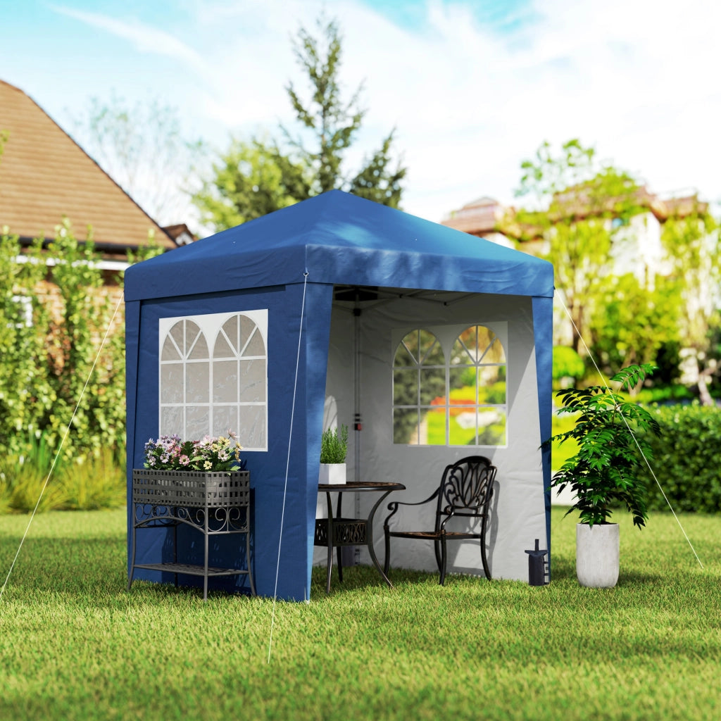 Tonnelle da giardino pieghevole ¨C zephmum ¨C blu scuro 3 pareti