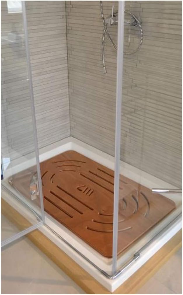 Pedana piatto doccia rettangolare antiscivolo legno marino okumè castel merlino