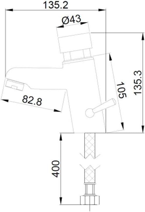Rubinetto miscelatore temporizzato per lavabo in ottone cromato 07420.N Nofer