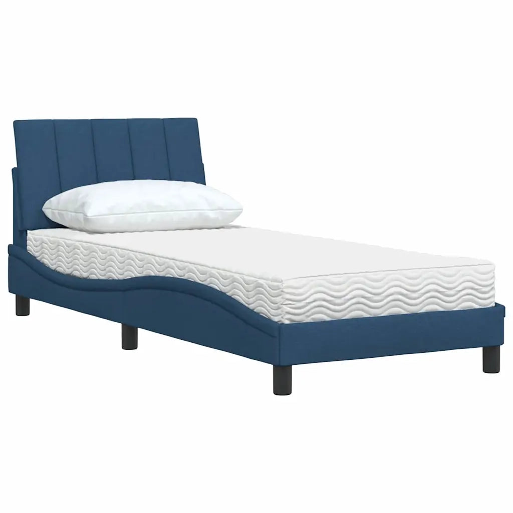 Letto con Materasso Hanko Blu 90x200 cm in Tessuto 3310509