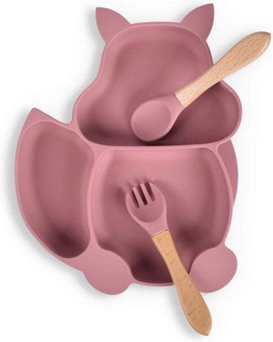 Tavolo per Bambini con Comparti in Silicone - Piatto Antiscivolo con Gommini di Suction per Bambini
