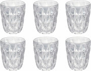 Set 6 calici + 6 bicchieri acqua in vetro Diamand trasparente