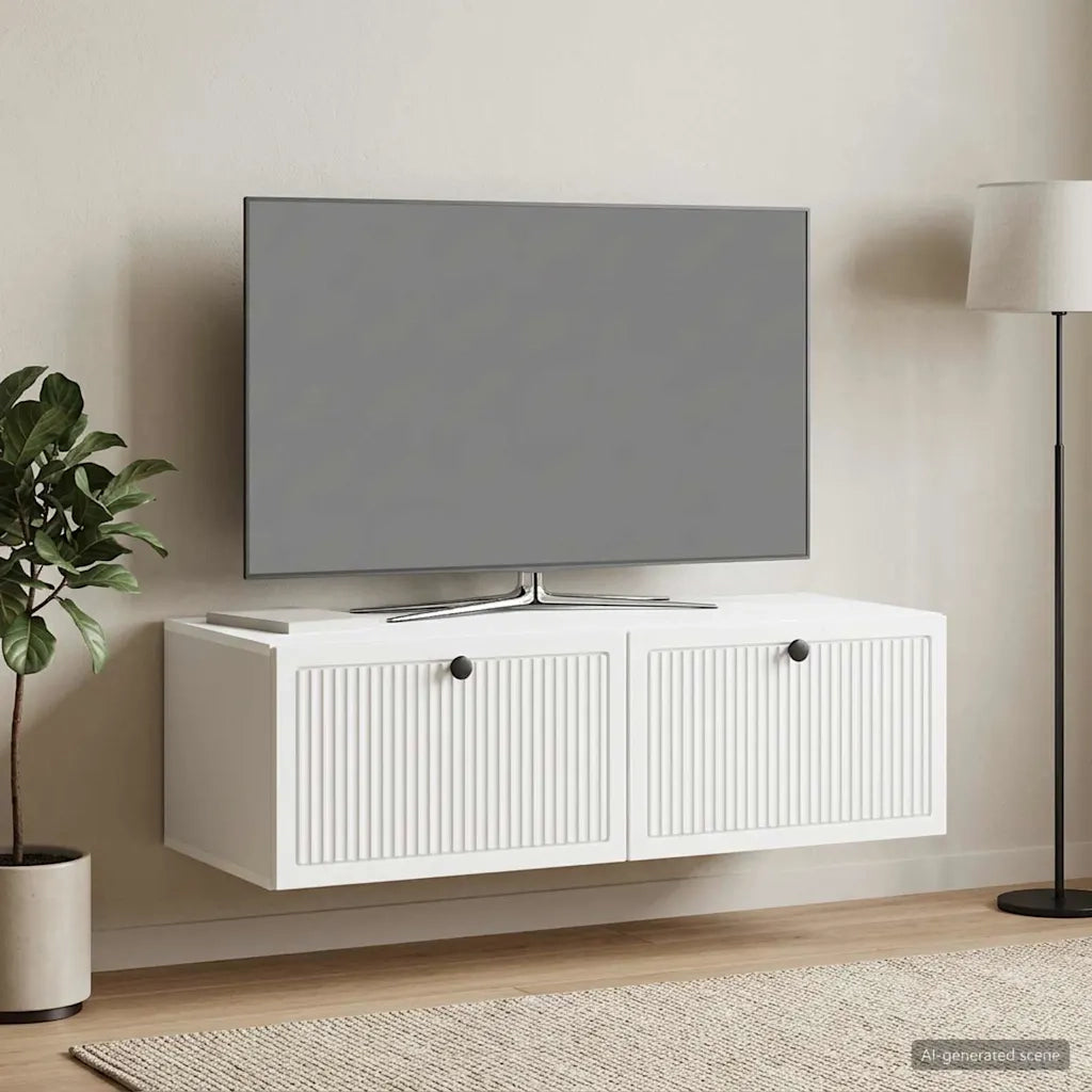 Mobile Porta TV da Muro Bianco 98 x 41 x 30 cm 898015