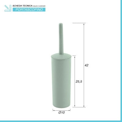 Scopino wc da appoggio verde acqua in plastica con portascopino