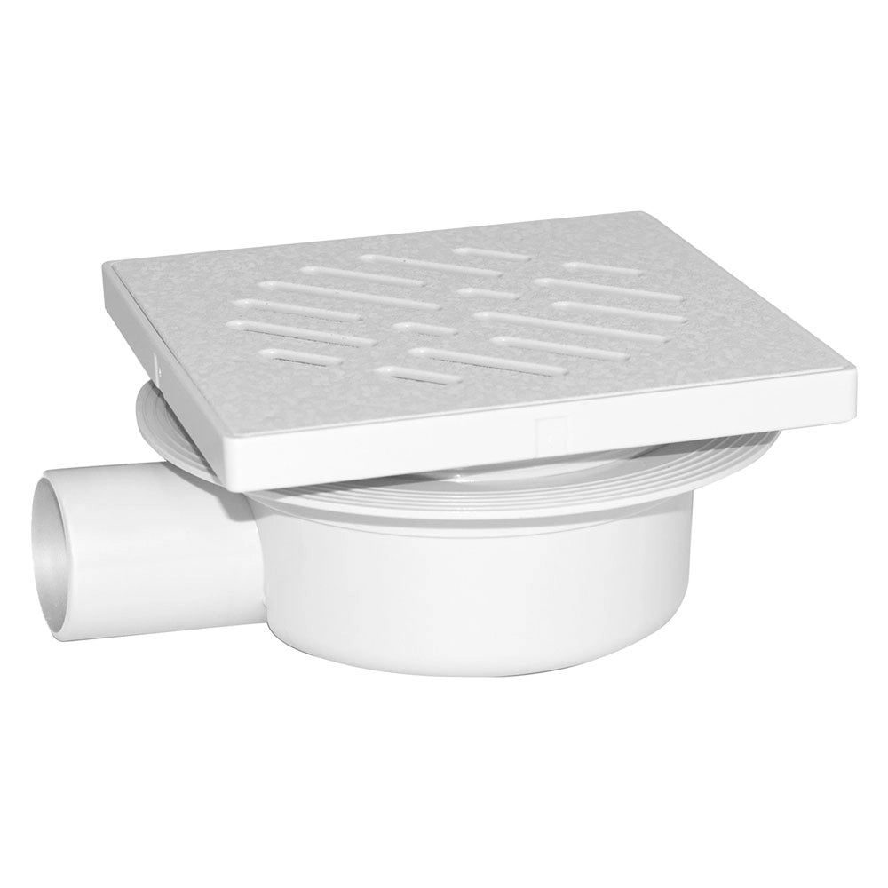 CHIUSINO SIFONATO REGOLABILE GRIGLIA PLASTICA cm 11 x 11 x h. 7 - attacco Ã? 40 mm