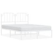 Letto matrimoniale | Letto per adulti | Giroletto con Testiera Metallo Bianco 150x200 cm