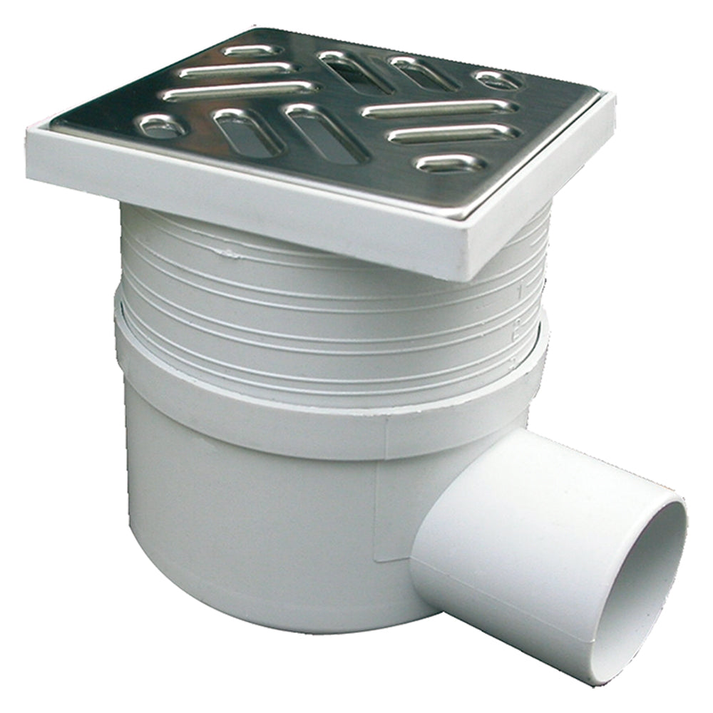 CHIUSINO SIFONATO TELESCOPICO cm 11 x 11 x h. 7-11 - attacco Ã? 50 mm