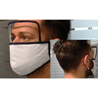 MASCHERINA IGIENICA PROTETTIVA CON VISIERA bianca/blu - cm. 18 x 15  - MADE IN ITALY