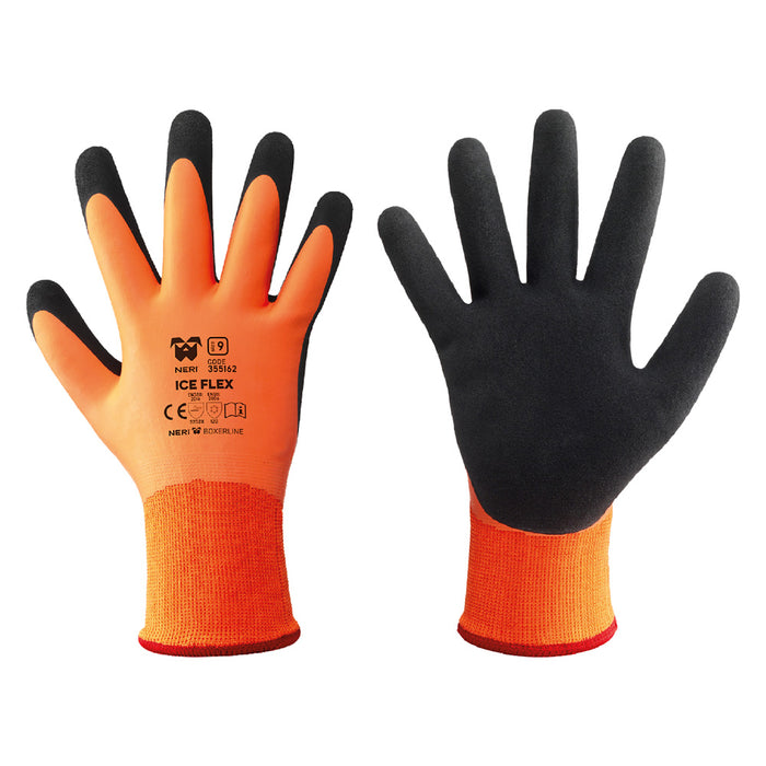 GUANTI TERMICI POLIESTERE/LATTICE 'ICE FLEX' Tg. 8- 12 coppia  - NERI