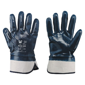 GUANTI NBR MANICHETTA TELA 'BROK 800' Tg. 10 (XL)- 12 coppia  - NERI