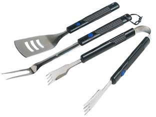 SET UTENSILI PER BARBECUE PZ.3 CON MANICI ALLUNGABILI IN BACHELITE  set pz.3    CAMPINGAZ