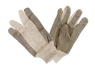 GUANTI IN TUTTO COTONE PUNTINATI CON POLSINO TAGLIA 10 - 12 paio EXCEL