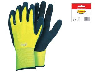 GUANTI DA LAVORO IN LATTICE RUGOSO ALTA VISIBILITA'- - tg.10 - 12 blister EXCEL