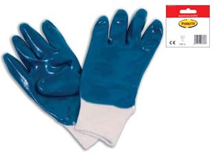 GUANTI DA LAVORO IN TELA INTERAMENTE SPALMATO IN  NBR POLSO MAGLIA- - tg.10 - 12 blister EXCEL