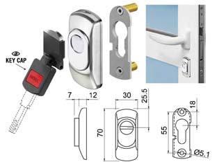 DEFENDER MAGNETICO PER CILINDRO SAGOMATO MGSG15 INOX SATINATO  mm.70x30x19h. acciaio inox satinato    DISEC