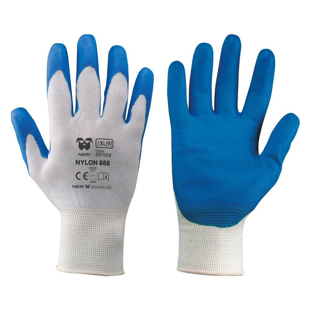 GUANTI NYLON / POLIURETANO ART.'888' Tg. L- 12 coppia  - NERI