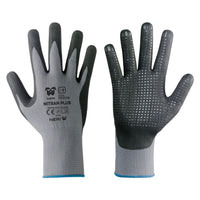 GUANTI NYLON / NITRILE 'NITRAN PLUS' Tg. 8- 12 coppia  - NERI
