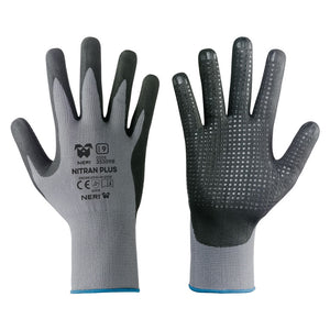 GUANTI NYLON / NITRILE 'NITRAN PLUS' Tg. 8- 12 coppia  - NERI